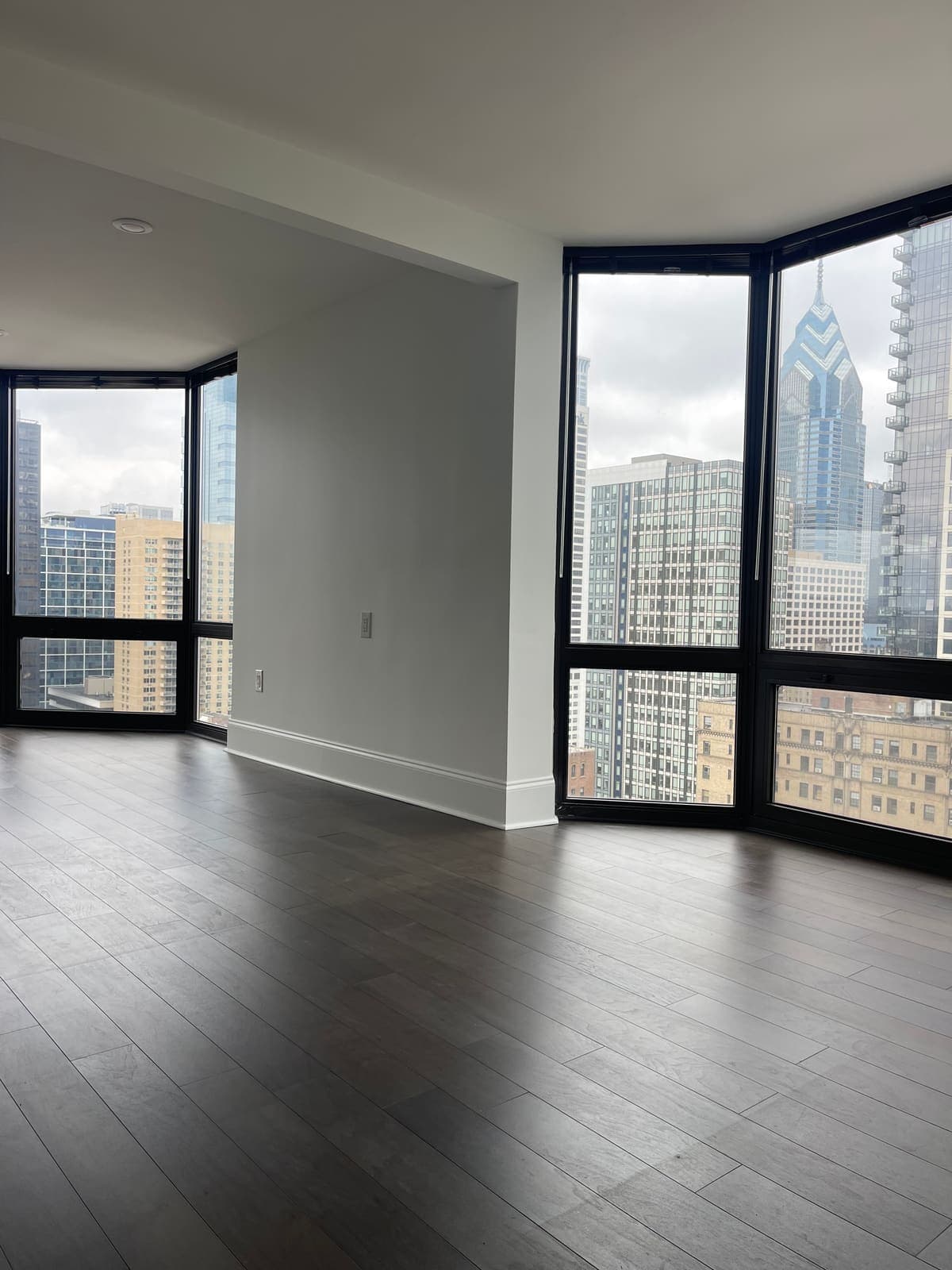 Freshly painted Center City apartment with skyline views