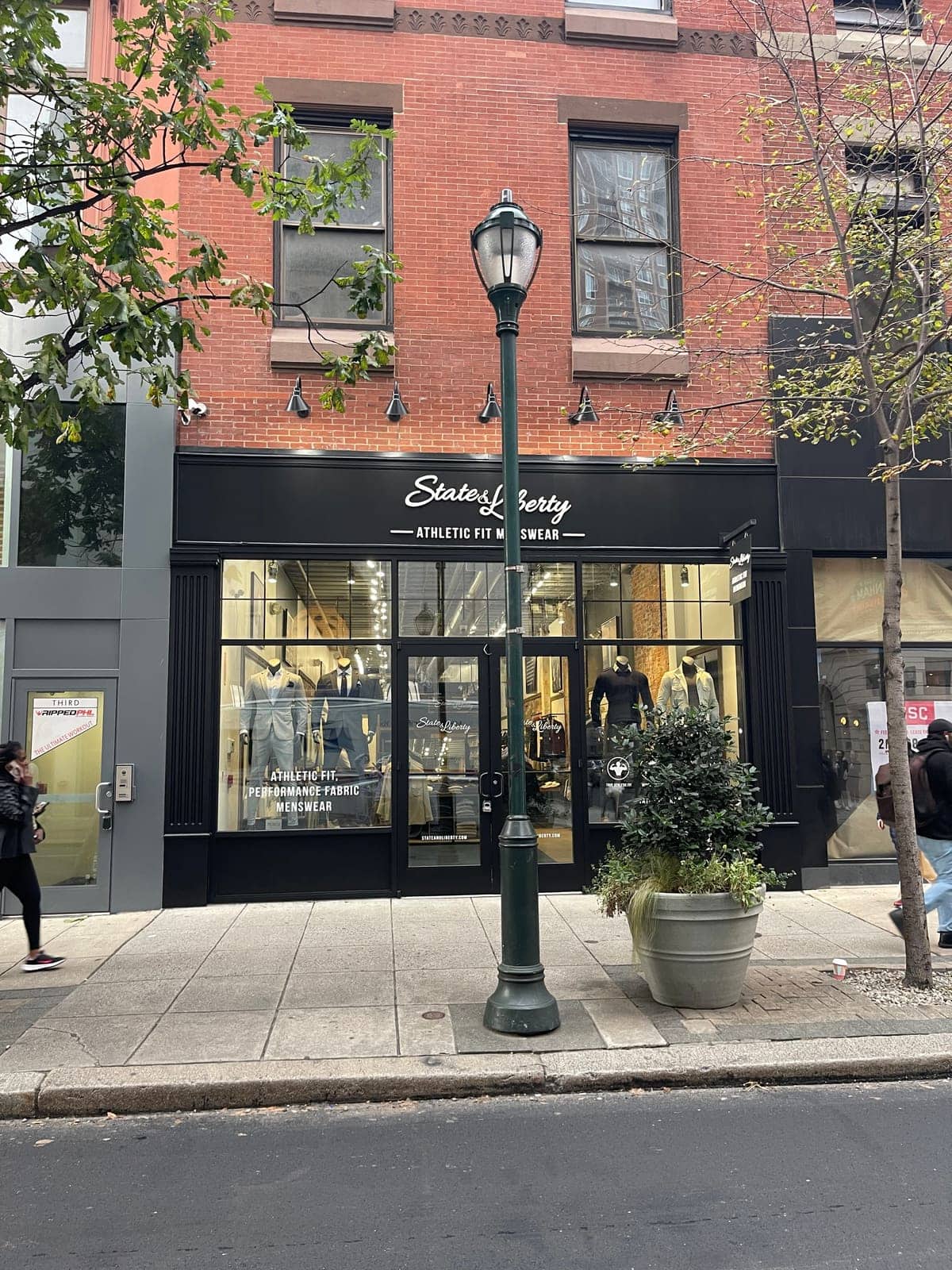 Philadelphia retail storefront with freshly painted facade