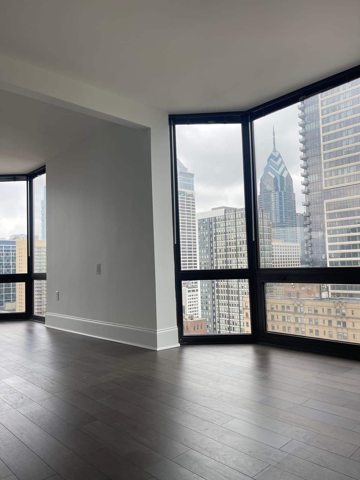 Painted Philadelphia condo with skyline views